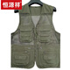 恒源祥夏季中老年纯棉马甲男速干透气薄款网眼多口袋马夹摄影钓鱼坎肩男 61-网眼薄-米色 XL(建议穿130斤-150斤)