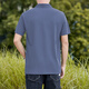
ROMON T-shirt men's short-sleeved POLO collar traceless ice silk sunscreen top stretch casual outdoor base shirt 19 gray-blue XL