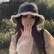 CHANEELR / KARITH sun protection hat for women 2025 new summer denim big head circumference sun hat birthday niche gift for girlfriend and wife black single size