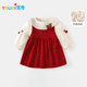 Youqi girls dress, winter dress, fashionable children's velvet princess dress, one-year-old baby girl dress, catch-week banquet, autumn and winter
