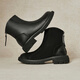 
Tianmeiyi women's boots shopping mall same style rear zipper short boots slim and versatile women's casual boots fashionable women's shoes BJ841DZ4 black suede 36
