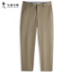 Dancing with the wolf [DP free ironing] stretch cotton casual pants for men 2025 summer new business solid color breathable straight trousers 4033 khaki 701-summer style 32
