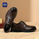 Hailan House HLA Leather Shoes Men's Formal Business Casual Breathable Derby Shoes Men's HAAPXM1EBH071 Brown 40