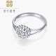 Falling Flowers and Crying Spring platinum ring for women platinum pt950 ring with imitation diamonds and gypsophila open for birthday gift platinum flower ring - open/adjustable