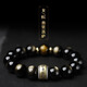 Aitkel Gold Obsidian Bracelet for Men and Women in the Year of the Zodiac Obsidian Amulet Bracelet to Transfer Wealth and Zodiac Patron Saint New Year Gift to the Great Sun Tathagata Sheep/Monkey-Amulet 12mm Bead Diameter Suitable for Domineering Boys