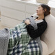 Antarctic shawl blanket, double-sided velvet, thickened lamb velvet, leg blanket, office nap blanket, sofa small quilt, air-conditioning quilt blanket, green grid multi-functional blanket, shawl/cover/spread/build 70*100cm