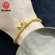Pang Donglai Qualität Gold Bag Silber Armband Zwei Lebenszeiten Huan gelb L Gold Frauen Lotus Topf Goldperlen Goldarmband Alte Methode Erbenarmband Zwei lebenslange Huan -Armband 16 cm