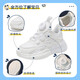 Babudou zapatillas para niños zapatos blancos para niños 2025 primavera nueva malla transpirable zapatos casuales sólidos suaves zapatos deportivos perla blanca 13547 (red doble) 26 longitud interior 16.6 cm