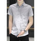 Romon Ice Silk Camisa de manga corta Hombres de estilo de verano Camisa informal Men Medias de collar de mangas Versátiles Versátiles 844 Verde XL