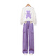 Yoyo Ein neues Mädchenanzug modischer und modischer Frühlings- und Herbst -Kinder -Sportkleidung Mädchen Sweatshirt Big Children Frühling 4882 Weiß + 15063 Lila 160 cm