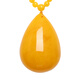Autumn Marks Chicken Fat Yellow Beeswax Water Drop Pendant Necklace for Men and Women Same Style Natural Raw Stone Amber Old Wax Sweater Chain Pendant Chicken Fat Yellow Water Drop