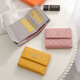 
tushky2025 new soft cowhide short wallet for women fashion small fragrance style wallet genuine leather clutch Valentine's Day gift pink