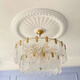 Ouoety personnalisé la lampe PU française Plaque de gypse Round Plafond européen Plafond Ligne décorative Gravure Gravure Plate de lampe de parquet 7029-60cm 0mm