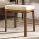 Jiayi Solid Wood Soft Cover Makeup Stool Dressing Stool Dressing Table Stool Makeup Chair Stool Square Stool Bench Bedroom Widened Walnut Color