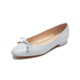 
Lairsdan Spring New Elegant Bow Ballet Flat Heel Flat Sole Women's Shoes Round toe Leather Single Shoes 5M15602 Grey GYK 37