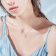 Fanci (Fanci) colored gold necklace for women simple moissanite clover pendant white gold clavicle chain Yangying necklace