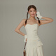 
CHUU Letter Embroidered Strap Vest Women's 2025 Spring New Product Button Sleeveless Hot Girl Slim Personalized Top Off White Uniform Size