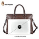 
Hush Puppies briefcase one-shoulder slanted handbag genuine leather clutch for men business bag computer bag gift brown