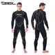 SLINX one-piece men's 3mm Serex warm and super elastic wear-resistant wet suit wetsuit surfing suit jellyfish suit swimsuit black S