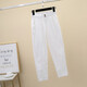 XUE FANQIAN 2025 Frühlings- und Sommer-neuer Stil Sesam Casual Damen Hosen Neun-Punkte Harun Loose und Slim Hosen 9202 White XL empfohlen 115-135jin [Jin entspricht 0,5 kg]