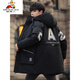 Vogelscheuche Winter Teenager Baumwollmantel Junge mittelgroße Wattebotton-Mantel Junior High School Schülern Große Kinder verdickte Baumwolljacke 6189 Schwarz (verdickt) L (100-120jin [Jin entspricht ca. 0,5 kg])