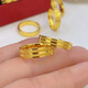 Fu Yunli Three Lives Three Worlds Gold Couple Ring 999 Pure Gold Pure Gold Ring Ring for Men and Women as Gifts for Girlfriends Three Lives Three Worlds Rings Pair Approximately 12.3-12.5g