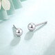 Mengjinyuan platinum earrings for women, PT950 glossy small round beads, platinum earrings, mini ear sticks, gift for girlfriend and friends, about 0.8g