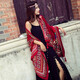 
Yanfangnuo Tibetan Chaka Salt Lake Desert Travel Photography Ethnic Style Shawl Women's Autumn and Winter Cloak Red Extra Large Scarf Scarf Border Wine Red