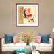 Yantang hand-painted Chinese painting peony hanging painting entrance restaurant decorative calligraphy and painting rich flower blooming bedroom bedside ink living room painting rich and powerful full hall solid wood picture frame + plexiglass 65*65 cm