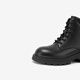 Qianbaidu heighten Martin boots for women in winter new genuine leather fashionable short boots for women shoes with velvet to keep warm black (velvet inside) 37