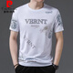 
Pierre cardin ice silk short-sleeved T-shirt for men's summer new style middle-aged and young round neck printed thin top half-sleeved T-shirt for men 733 white XL /175/135-150Jin [Jin equals 0.5 kg]