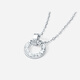 Saturday Fortune (ZLF) PT950 platinum pendant for women, sparkling geometric ring necklace for girlfriend, 40+5cm-3.28g