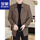 ROMON windbreaker men's short casual coat lapel youth handsome 2025 autumn and winter new coat men's 76 styles black plus velvet plus thicker L recommended 110-125 Jin Jin equals 0.5 kg