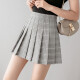 Ou Si Mai skirt women's pleated skirt spring style plaid skirt women's fashionable high-waist versatile anti-exposure a-line skirt women's GGZ61110 blue plaid XL