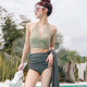 Bobinchen swimsuit women's split three-piece sexy hot girl bikini 24 new style slim-skirt hot spring swimsuit 12211 yellow L-code [recommended 100-110Jin [Jin equals 0.5 kg]]