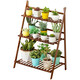 
Trojan simple foldable living room flower rack balcony outdoor multi-layer household floor-standing indoor flower pot rack storage bonsai rack 3-layer 70 tea color