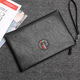 COW Men's Cuff Business Casual Clutch Envelope Bag Large Capacity Hand Grab C-9818 Black