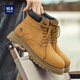 HAILAN MAISON HLA BOOTS Rétro Trendy Big Yellow Boots Men confortable et polyvalent Martin Boots Men T249 Terreux Jaune 43