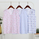 AB Unterwäsche Frauen purer Baumwollpyjamas Sommer ärmellose Sweatshirt mittleren Alters und ältere Mütter gedruckt V-Ausschnitt Strickjacke T-Shirt S724 Bud L (160/90)