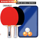 Bai Chao Samsung table tennis racket finished double racket 2 pack beginner training set student adult competition racket 20 table tennis balls