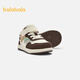 BALABALA children's shoes, boys' stable shoes, non-slip low-top shoes, autumn and winter shoes, breathable and comfortable baby sneakers, trendy white coffee tone 00315 21 (foot length 12.8-13.2/inner length 14.2)