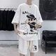 GANBPU TRENDY TRATY Men's 24 Textura de verano de verano Estilo nuevo Estilo Hong Kong Estudiante Gran tamaño Sports Sports Sports Sports Sports T753 Traje gris M