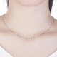 Lukfook Jewelry Pt950 double-layer tile chain platinum women's necklace plain chain price L10TBPN0001 about 2.20 grams 45cm