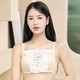 Dixing (DIXING) tube top wrap bra anti-exposure small breast one-piece lace underwear bra anti-exposure artifact chest black rose
