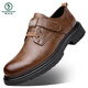 Woodpecker men's autumn breathable British style formal leather shoes trendy versatile soft sole casual shoes retro men's workwear shoes 9909 black 39