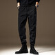 Cotton overalls men's slim pants men's small feet spring and autumn casual pants men's elastic spring and autumn harem pants 2506 black regular L size 130-150 Jin Jin equals 0.5 kg