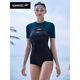 Speedo swimsuit women's one-piece flat angle conservative sun protection electrical matrix 3.0 black mark belly-covering and slimming hot spring swimsuit 8-13962 triangle style 32