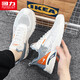 
Huili men's shoes mesh sneakers summer breathable 2025 new lightweight and versatile casual running shoes trendy shoes men white gray and blue [677] 40