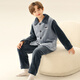 Catman plus velvet and thickened comfortable cotton velvet children's pajamas for boys and babies in autumn and winter can be worn outside warm home clothes set