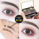 Kazilan two-color eyebrow powder for beginners, not easy to smudge and draw natural wild eyebrows, not easy to fade, with eyebrow brush 02 gray brown, yellow skin and dark hair color